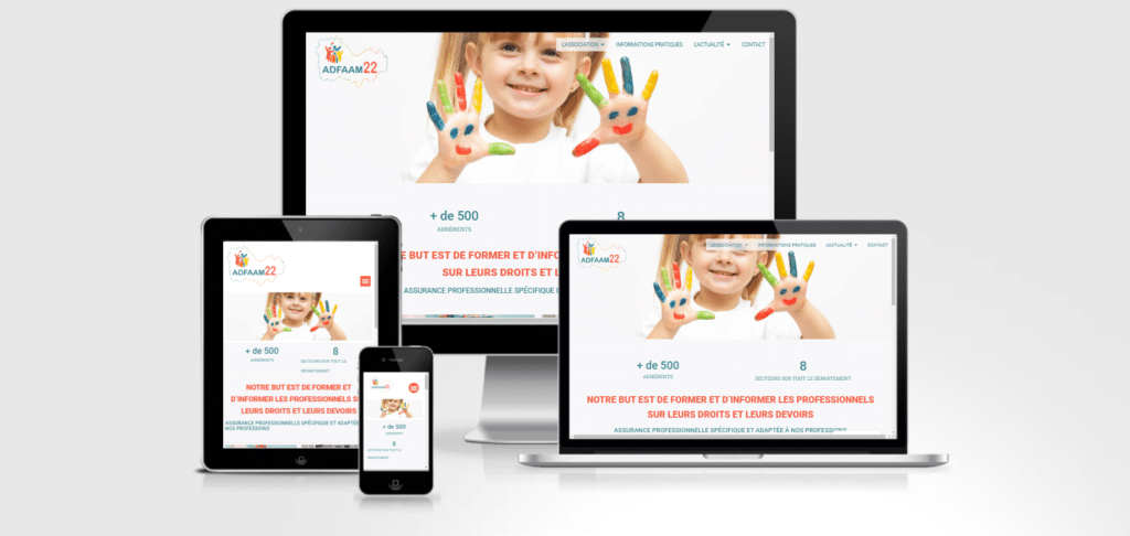 Exemple de création de site internet pour une association en Bretagne, conçu par 123 Agency Web pour accroître la visibilité et l'engagement local.